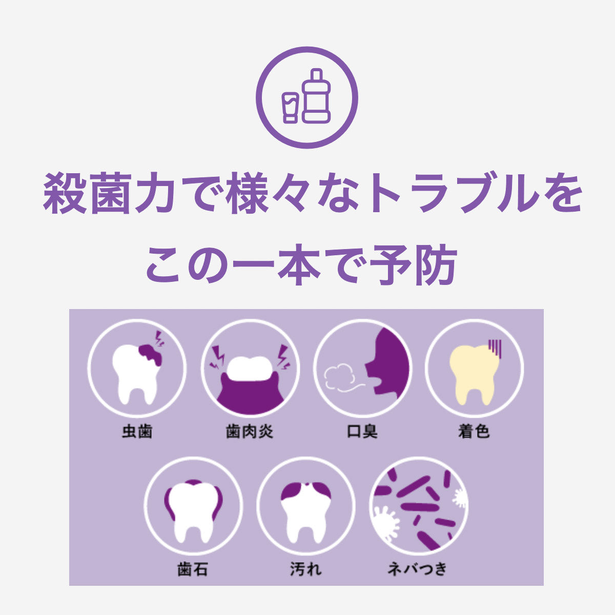 殺菌力で様々なトラブルをこの一本で予防