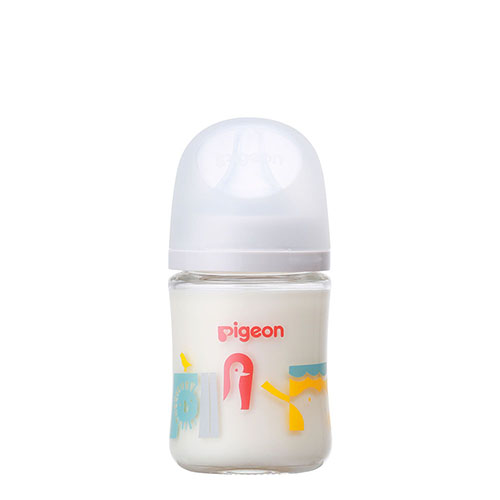 母乳実感哺乳びん 耐熱ガラス160ml (Zoo) フタつき