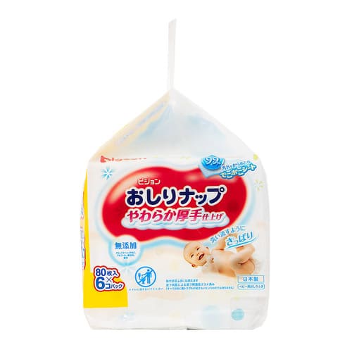 おしりナップ厚手80枚6個パックパッケージ横