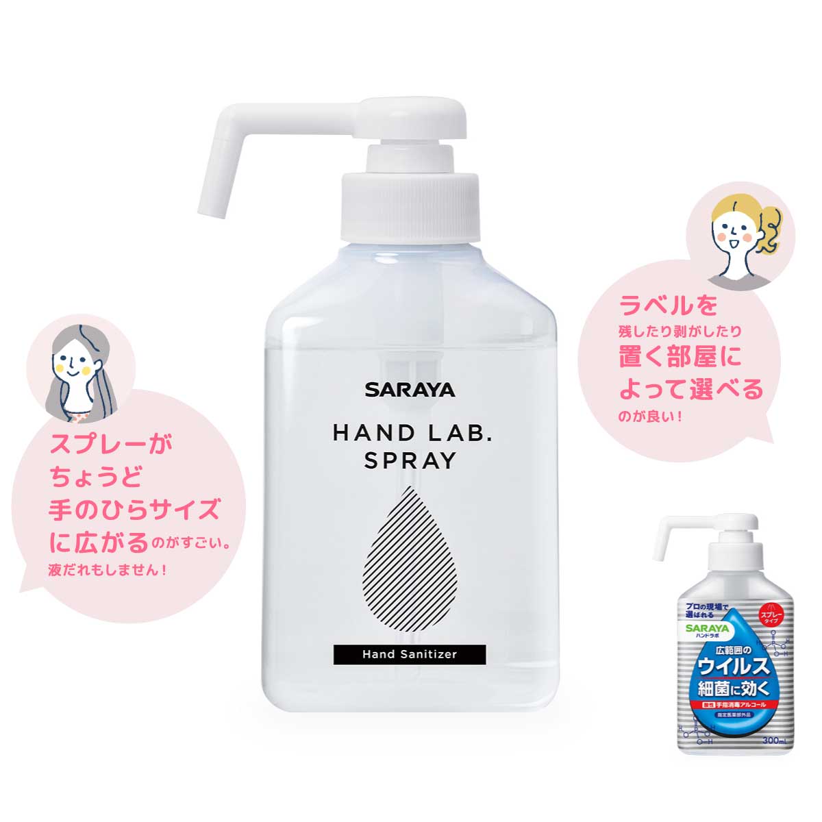 ハンドラボ 手指消毒 スプレーVH 300mL コメント付き