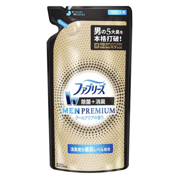 ファブリーズ W除菌+消臭 プレミアムメン クールアクアの香り つめかえ