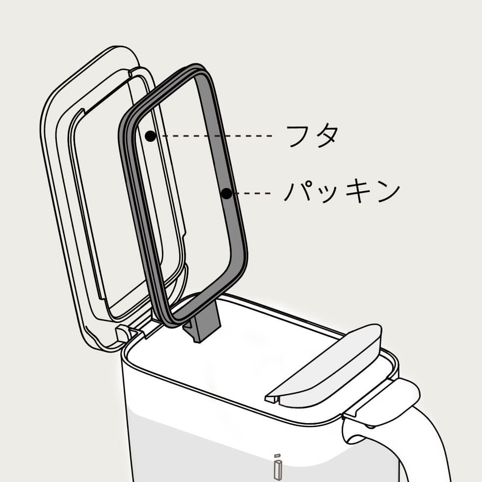 調味料ポット ホワイト フタとパッキン